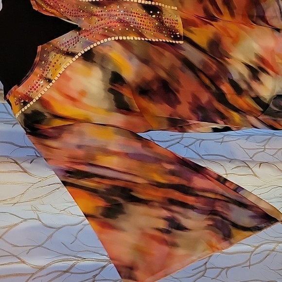 NWT NY Collection Women's Abstract Gemstone Blouse - Picture 5 of 13